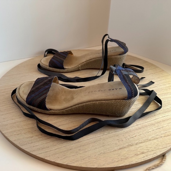 Marc Jacobs Women’s Espadrille Wedge Sandals Size 38 – Made in Spain Lace-Up - Picture 4 of 7